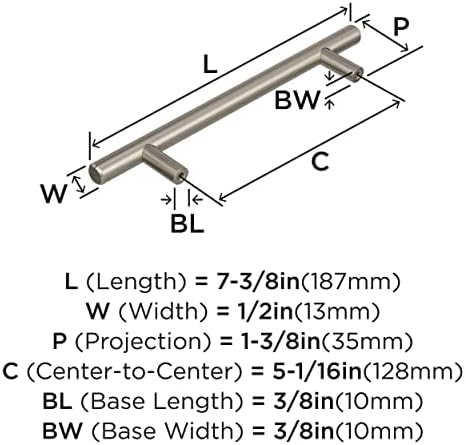 Amerock 5-1/16" Bar Pulls Sterling Nickel Drawer Pull