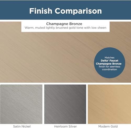Franklin Brass 10 Pack Champagne Bronze Gold Cabinet Knobs 1 inch (25mm) Kitchen Cabinet Handles and Drawer Knobs for Cupboards, Dressers, Furniture, Bathroom Vanity |Recessed Square