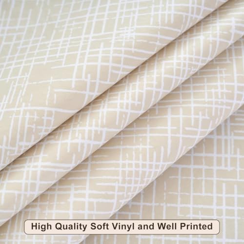 LIBERECOO Heavy Duty Vinyl Tablecloth with Flannel Backing Waterproof Oil-Proof Plastic Table Cloth Stain-Resistant Wipeable Rectangle or Square Table Cover for Indoor and Outdoor 60 x 102 Inch