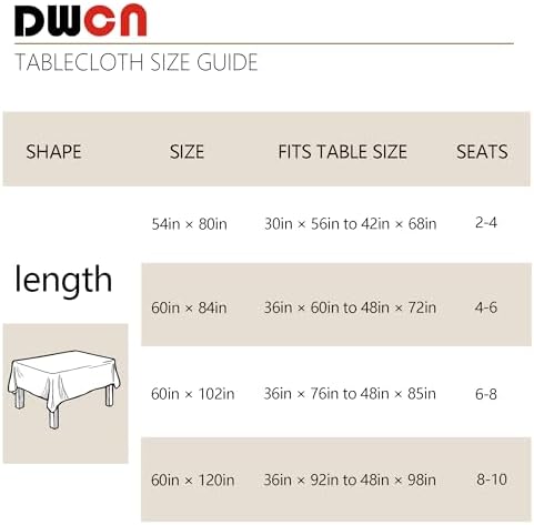 DWCN Checkered Tablecloth, 54 x 80 Inch, Rectangular, Sage Green and White