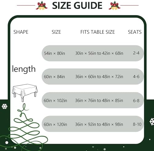 DWCN Checkered Tablecloth, 60 x 84 Inch, Rectangular, Christmas Green