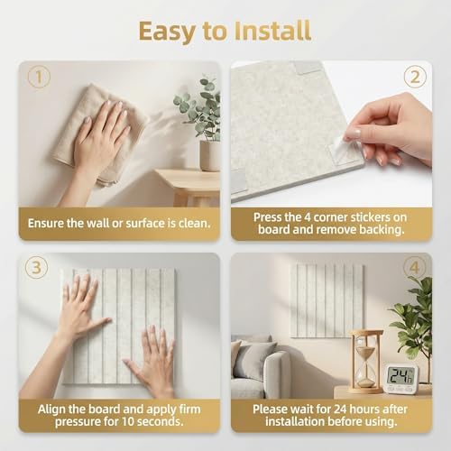 AHEONLAR Felt Bulletin Board 48" x 36", Cork Boards for Walls, 12 Pack Bulletin Board Large Cork Board for Office, Felt Boards with 70 Safe Removable Adhesive Tabs Wall Decor for Home(Light Gray)