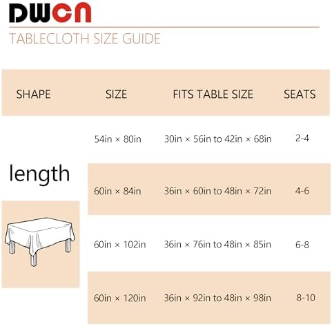 DWCN Autumn Checkered Tablecloth, 60 x 84 Inch, Plaid, Orange