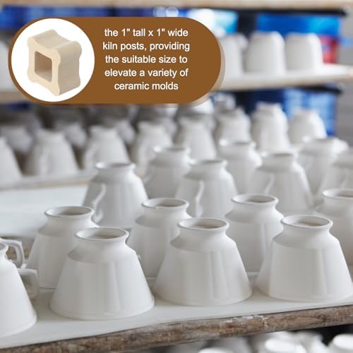 Nuanchu 4 Pack Kiln Post High Alumina Kiln Posts, 1/2 x 1"