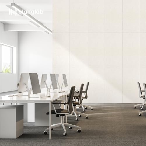 Olanglab Acoustic Wall Panels, 10 Pack, 48" x 24", Plain Light Beige
