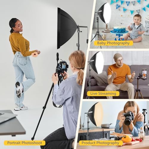 Torjim Softbox Photography Lighting Kit | 20" X 20" & 85W LED Studio Lights