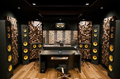 10x6.5ft Recording Studio Backdrop Professional Sound Mixer Sound Source Equipment Listening Device Operation Desk Background Singer Music Producer Party Decor Photo Booth Studio Props