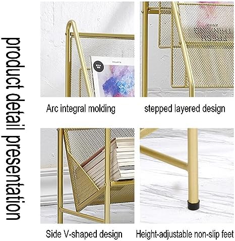 zktoermn Metal Storage Shelves Book, Newspaper, Magazine Storage Rack Storage Shelving Unit Organizer for Laundry Kitchen Bathroom Pantry Closet (Color : Black, Size : 55x28x115cm)