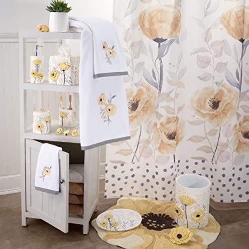 Avanti Linens - Waste Basket, Decorative Trash Can, Chic Home Decor (Marielle Collection)