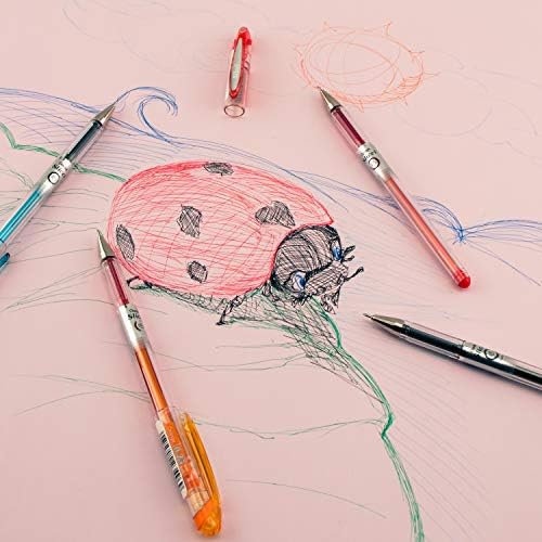 Pentel Arts Slicci 0.25 mm Extra Fine Gel Pen, Orange Ink, Box of 12 (BG202-F1)