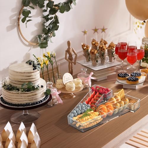 11" Acrylic Letter Charcuterie Tray,Fillable Alphabet & Number Box(Letter V)