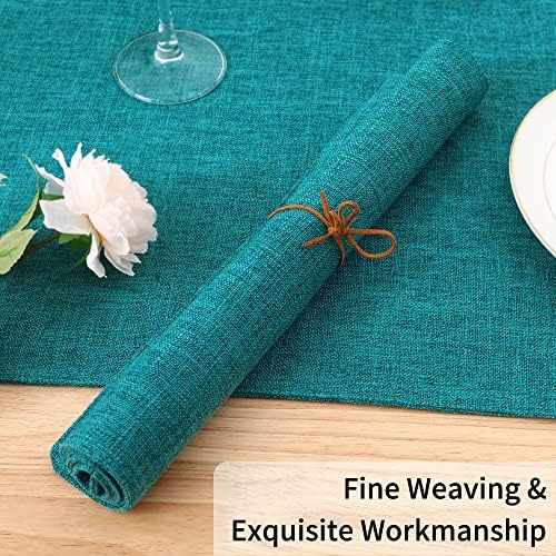 Homaxy Cloths Placemats for Dining Table Set of 6, 13" x 19", Teal