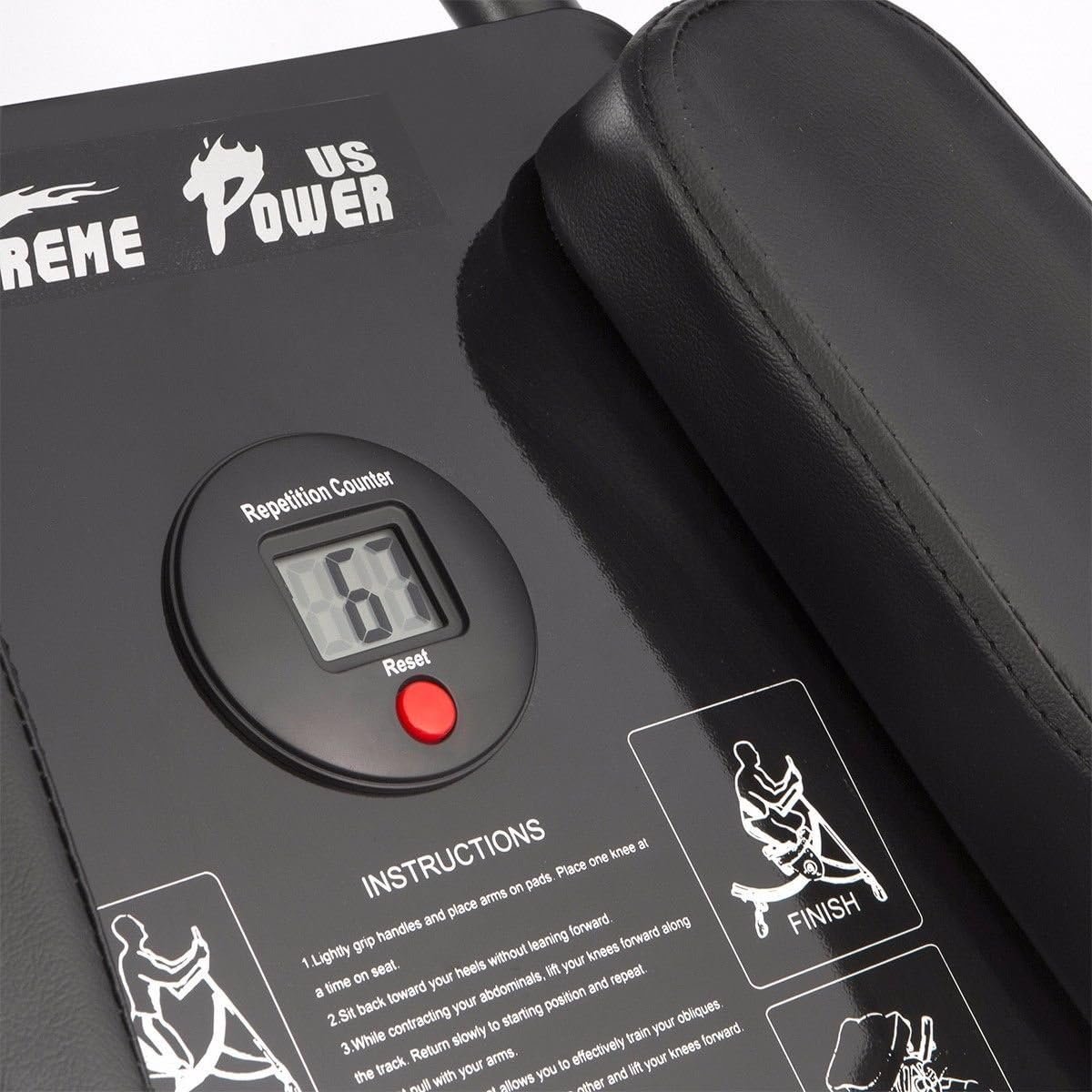 XtremepowerUS Ab Machine Abdominal Workout Crunch Fitness Exercise Workout, Silver/Black