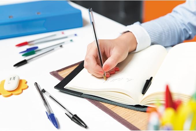 BIC Cristal Original Ballpoint Pens Medium Point (1.0 mm) – Assorted Colours, Pouch of 20+7