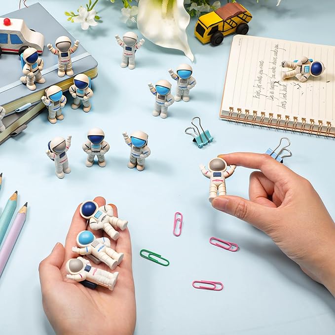 Resurhang 144 Pcs Space Themed Erasers Astronaut Figurines Eraser