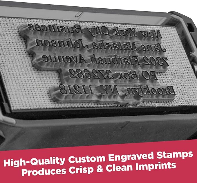 Trodat 4912 Return Address Stamp - Custom Text Stamp - Choose from Many Fonts & 15 Ink Colors!