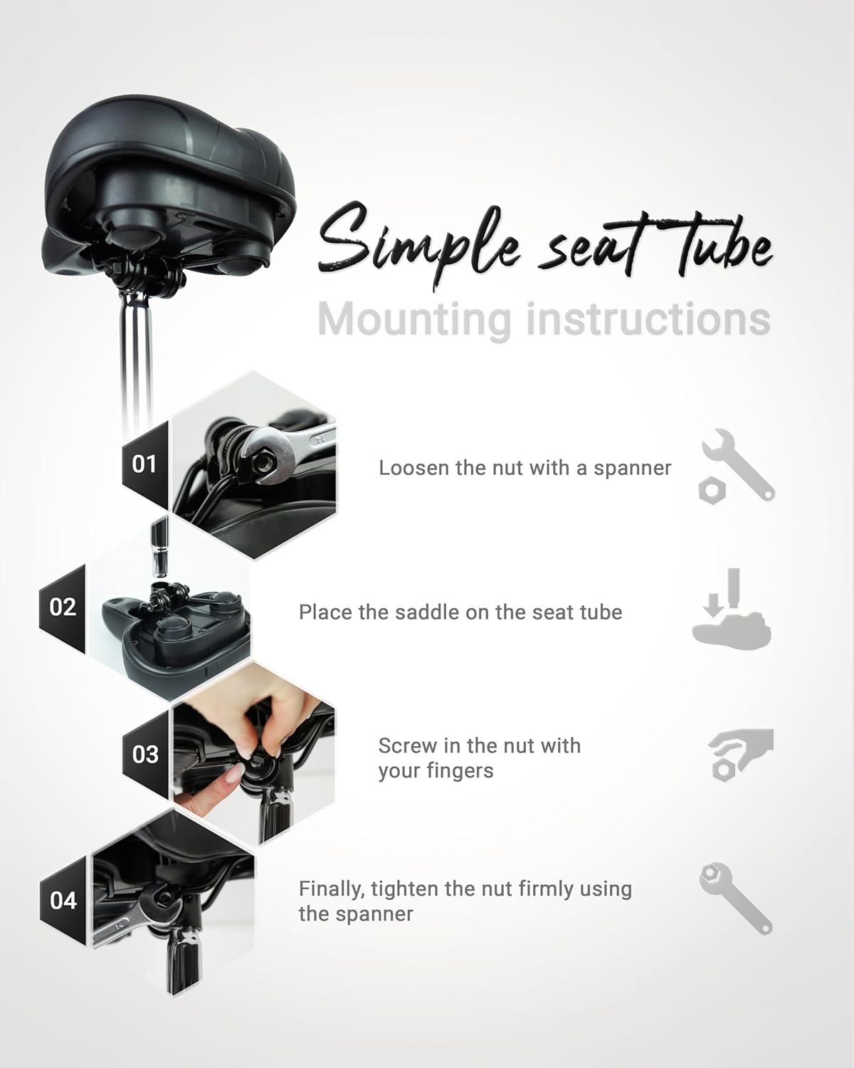 PAJ GPS Bike seat Without Holder - Cloud Comfort Technology - Suitable in Conjunction with The Easy Finder 4G (not Included) as a GPS Tracker for Bicycles, e-Bikes, MTBs, Bicycle Saddle etc.