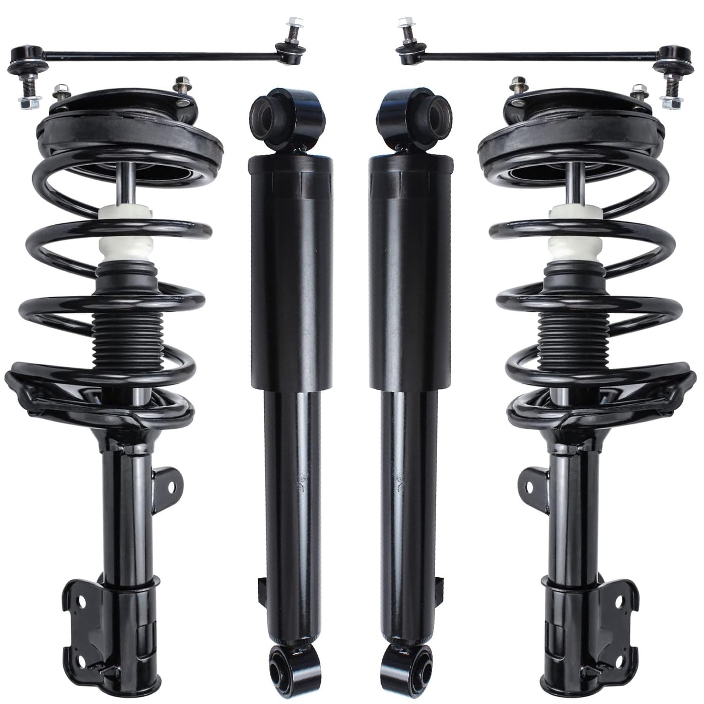 Detroit Axle - 6pc Struts Shocks Kit for 2007-2009 Hyundai Santa Fe 2 Front Ready Suspension Struts w/Coil Spring 2 Rear Shock A