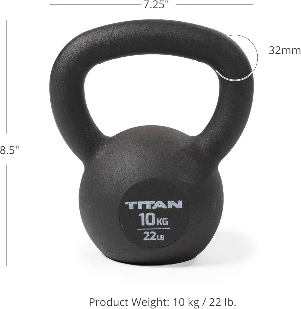 Titan Fitness Cast Iron Kettlebell, Single Piece Casting, KG and LB Markings, Full Body Workout