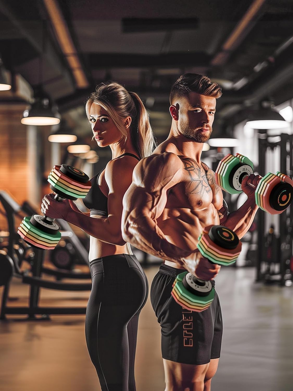 Adjustable Dumbbells Set 12.5LB/22.5LB Pair, 1-Sec Fast Adjustable 5 Weights by Turning Handle, Premium Comfort Non-slip Metal Dumbbells with Tray, Compact Size for Full Body Home Workout