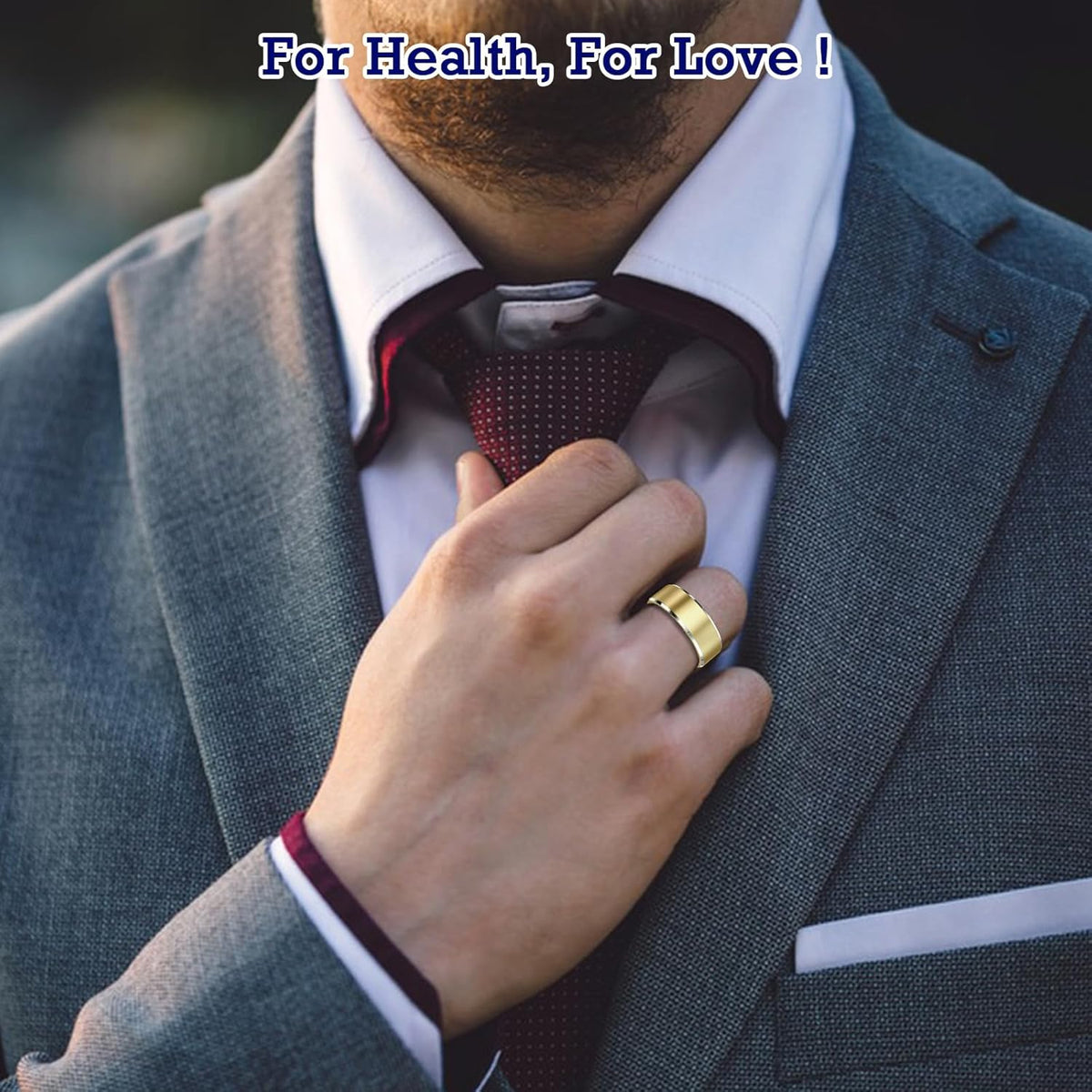 Smart Ring Health Tracker, Sleep Tracker Ring with Heart Rate, Waterproof Fitness Ring for Activity Monitoring/Steps/Distance/Calories,Air Gestures,Up to 7-Day Battery,for iOS Android (Light Gold,#12)