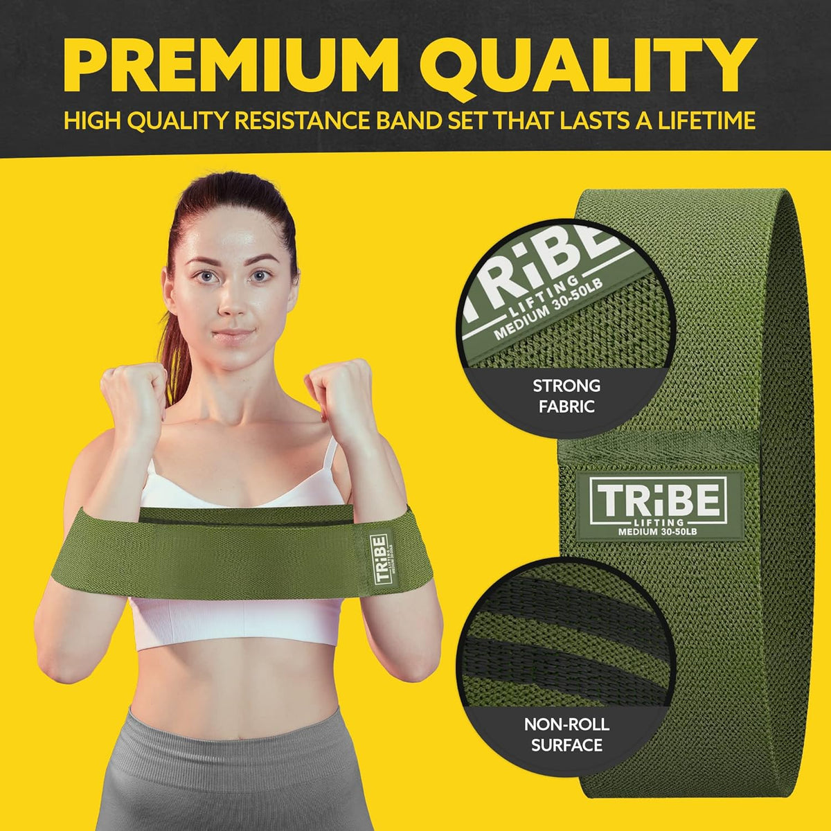 Fabric Resistance Bands for Legs - Workout Bands Resistance Bands for Men and Women - Booty Bands for Working Out - Exercise Bands Resistance Bands Set - Elastic Bands for Exercise