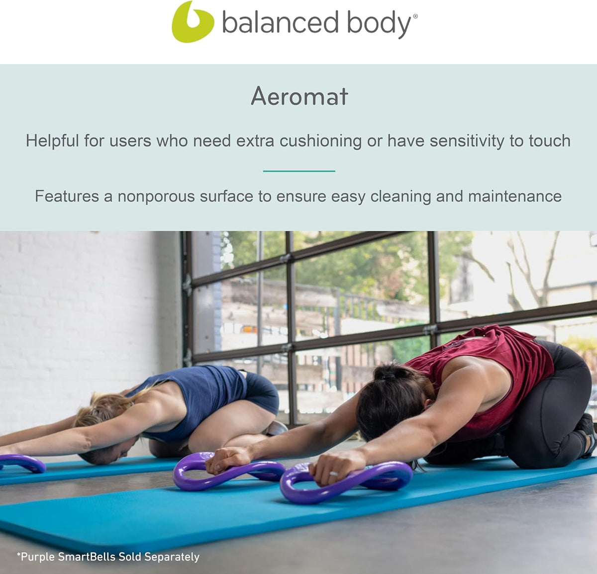 Balanced Body Aeromat Pilates and Yoga Mat for Floor Exercise, Extra-Thick Floor Workout Mat for Pilates or Yoga Exercises and Workouts, Studio or Home Gym Mat