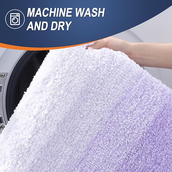 OLANLY Large Bathroom Rugs Mat 40x24, Extra Soft Absorbent Microfiber Bath Rug, Rubber Backing, Quick Dry, Washable Bath Mats for Bathroom Floor, Tub and Shower, Home Decor Accessories, Light Purple