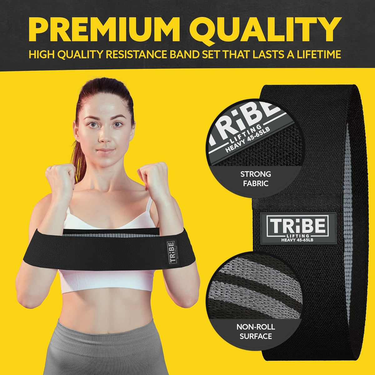 Fabric Resistance Bands for Legs - Workout Bands Resistance Bands for Men and Women - Booty Bands for Working Out - Exercise Bands Resistance Bands Set - Elastic Bands for Exercise
