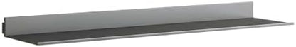 Modern Metal Bookcase Wall Mounted Floating Bookshelf Aluminum Alloy Storage Shelf, Display L-shaped Bookshelf Wall-mounted Rack (Without Lights) Partition Shelf Grey 35.4"L x 9.1"W x 2.9"H