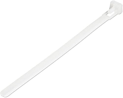 StarTech.com 6"(15cm) Reusable Cable Ties - 1/4"(7mm) wide, 1-3/8"(35mm) Bundle Dia. 50lb(22kg) Tensile Strength, Releasable Nylon Ties, Indoor/Outdoor, 94V-2/UL Listed, 100 Pack - White, TAA