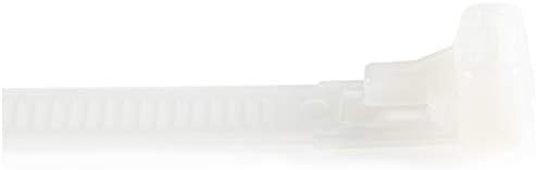 StarTech.com 6"(15cm) Reusable Cable Ties - 1/4"(7mm) wide, 1-3/8"(35mm) Bundle Dia. 50lb(22kg) Tensile Strength, Releasable Nylon Ties, Indoor/Outdoor, 94V-2/UL Listed, 100 Pack - White, TAA