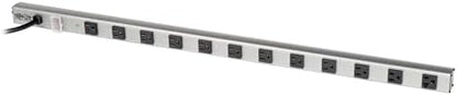 Tripp Lite 12 Outlet Surge Protector Power Strip, 15ft Long Cord, Metal, (SS361220) Black/Gray