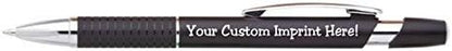 ExpressDesigns™ Personalized Ballpoint Pens Click action Custom Black writing ink - The Sleeker - Full color Printed Name Pens with Your Logo/Text/Message - Cusomizable - 12 Qty (Black)
