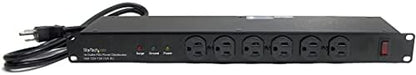 StarTech 16-Outlet 1U PDU, 120V/15A, Surge, 6ft Cord, TAA (RKPW161915)
