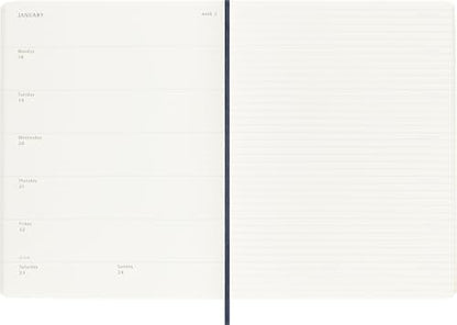 Moleskine 2027 12-Month Weekly Planner, XL, Sapphire Blue, Softcover