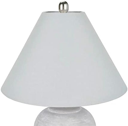 Nourison Home 23" Grey Vintage Distressed Ceramic Pot Table Lamp for Bedroom, Living Room, End Table, with Grey Conical Empire Shade