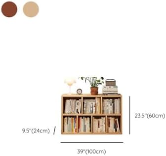 Lumber Organizer Shelf 3/4 Shelves, Lateral Filing or Vertical, Closed Back Floor-Standing Bookshelf Rack Bookcase Cabinet Tiered Shelf Grid Storage Unit Natural 39.4" L x 9.4" W x 23.6" H