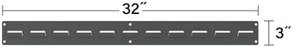 Akro-Mils 30632 Heavy Duty Wall Mount Garage Storage Steel Louvered Rail | Wall Storage Bin Hanging Organizer System for AkroBins, 32-Inch W x 3-Inch H, 2-Pack, Grey