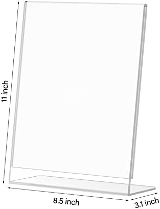 Relx Acrylic Sign Holder 8.5 x 11, Acrylic Display Stand for Display, Slant Back Clear Frames Plastic Sign Holder for Store, Restaurant (6 Pack)