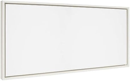 Kate and Laurel Sylvie Blank Framed Canvas Wall Art, 18x40 White, Modern Empty Canvas for Paint-Your-Own Art, Premium Framed