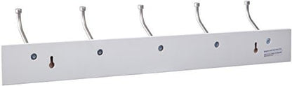 Amazon Basics Rectangular Farmhouse Wall-Mounted Coat Rack for Entryway and Bedroom, Storage Organizer, 5 Hooks, White