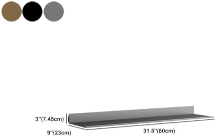 Modern Metal Bookcase Wall Mounted Floating Bookshelf Aluminum Alloy Storage Shelf, Display L-shaped Bookshelf Wall-mounted Rack (Without Lights) Partition Shelf Gold 31.5"L x 9.1"W x 2.9"H
