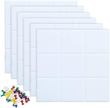 Large Cork Board Felt Board Tiles for Walls with 60 Push Pins, 11.8"x11.8" Pack of 12 Pin Board Notice Boards for Home Office Kitchen, Bulletin Board Wall Tiles for Photos Memos