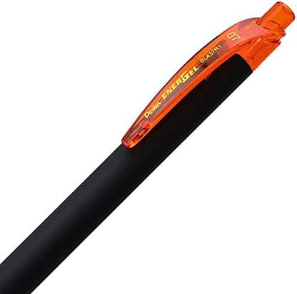 Pentel EnerGel Kuro Liquid Gel Pen, (0.7mm) Medium line, Orange Ink, 12 Pack (BL437R1-F)