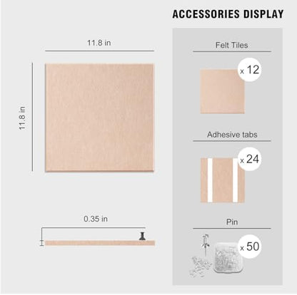 48"x36" Felt Corkboard Bulletin Board,TSJ OFFICE,12 Pack for Wall,Cinnamon