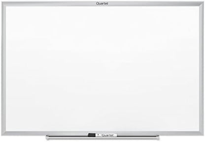 Quartet Dry Erase White Board 48"W x 36"H Non-Magnetic Whiteboard, Total Erase, Silver Aluminum Frame (S534)