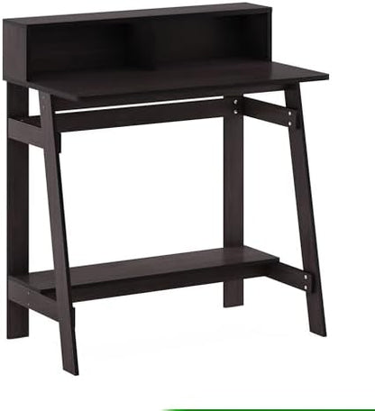 31.6 Wide Gaming Desk with Monitor Stand, A Frame Computer Desk with Shelf, Office Desk for Dorm, Home Office, Study Room, Bedroom, Dark Walnut