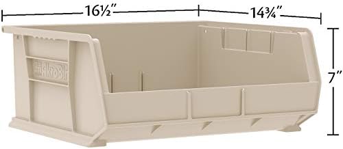 Akro-Mils 30250 AkroBins Plastic Storage Bins, 15"x16"x7", Black, 6-Pack