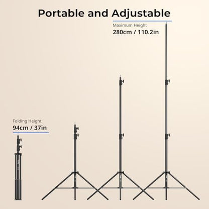 SmallRig 9.2ft Light Stand Photography, Spring Cushioned Lighting Tripod